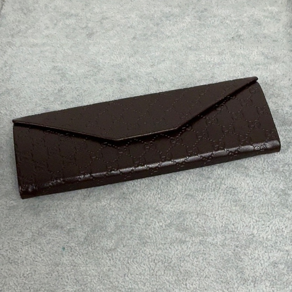 Gucci Brown Embossed Folding Glasses Case